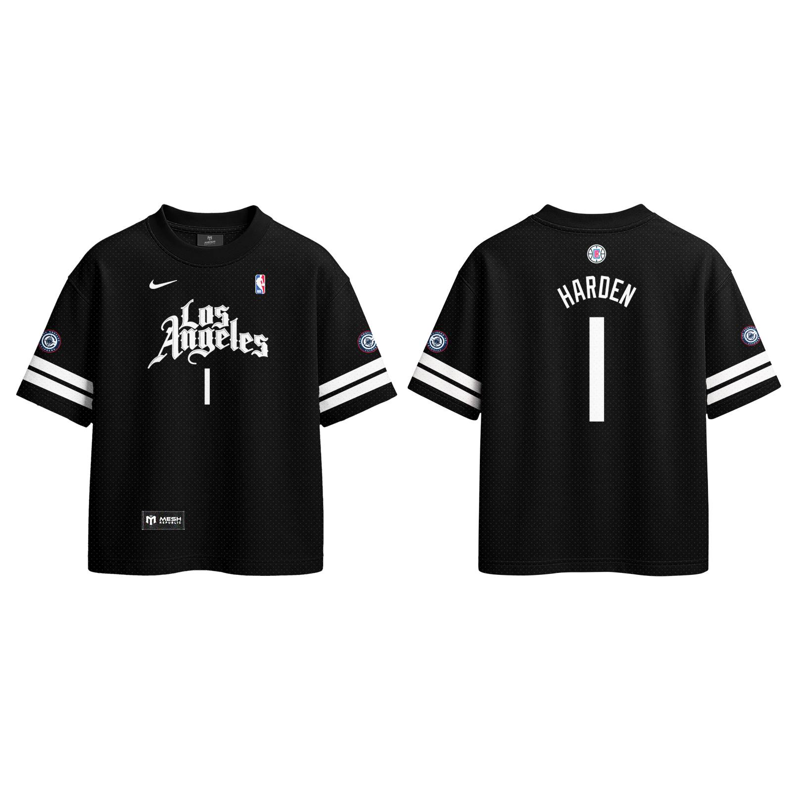 clippers black and white jersey